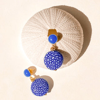 Boucles d'oreilles clips galuchat.