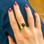 Charger l&#39;image dans la galerie, Bague Sia agate noire
