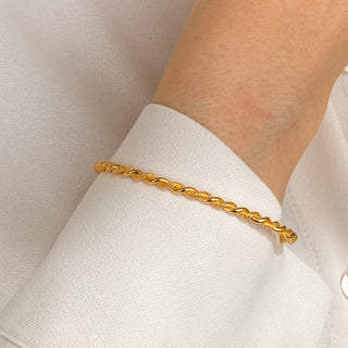 Bracelet jonc Twist doré