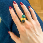 Charger l&#39;image dans la galerie, Bague Dita agate noire et malachite
