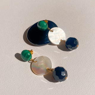 Boucles d'oreilles Taylor malachite