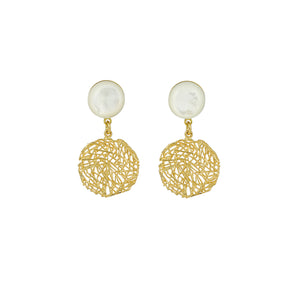 Boucles d'oreilles nacre blanche Alma