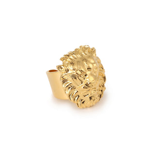 Détail de la gravure du lio sur la bague Louis
