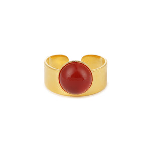 Bague dorée pierre Sia cornaline