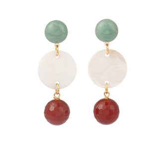 Boucles d'oreilles Taylor aventurine et cornaline