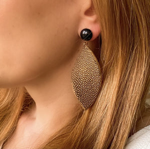 Boucles d'oreilles galuchat Gloria bronze