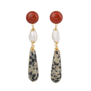 Boucles d'oreilles pendantes Jules en pierres naturelles