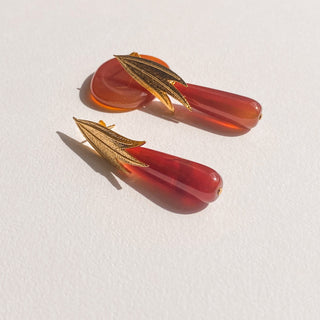 Boucles d'oreilles Armelle agate rouge