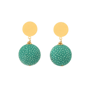 Boucles d'oreilles galuchat Gala turquoise