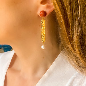 Boucles d’oreilles pendantes jaspe Cleo