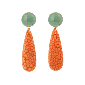Boucles d'oreilles galuchat Gisela rose