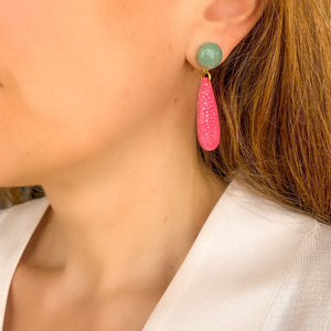 Boucles d'oreilles galuchat Gisela rose