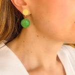 Charger l&#39;image dans la galerie, Boucles d&#39;oreilles galuchat Gala vert pomme
