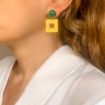 Charger l&#39;image dans la galerie, Boucles d&#39;oreilles Claude agate verte
