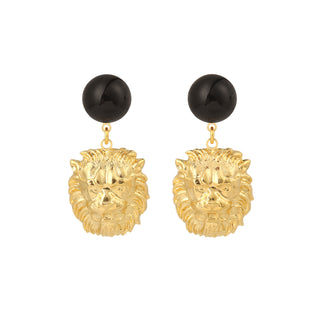 Boucles d'oreilles Louis agate noire