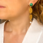 Charger l&#39;image dans la galerie, Boucles d&#39;oreilles Liz malachite
