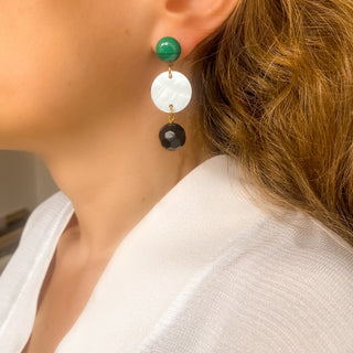 Boucles d'oreilles Taylor malachite