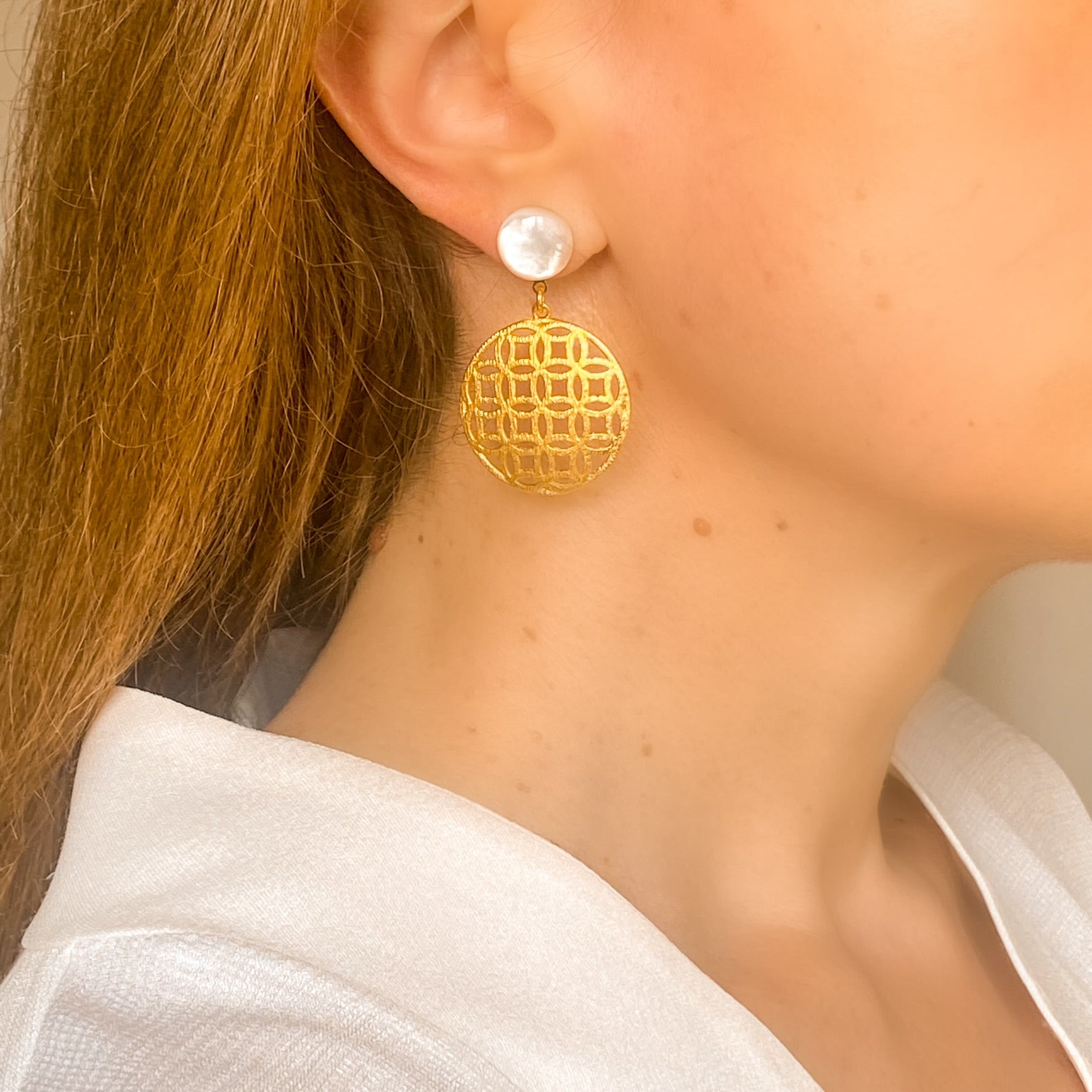 Boucles d'oreilles Flavie cornaline