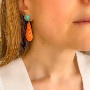 Boucles d'oreilles galuchat Gisela rose