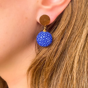 Boucles d'oreilles galuchat Gala bleu