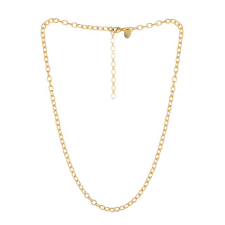 Collier charms personnalisable Colombe Youm — chaîne dorée à l’or fin 24k, longueur 40–45 cm, à porter seul ou avec des charms, packshot sur fond blanc.