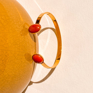 Détail de la pierre jaspe du jonc Théo