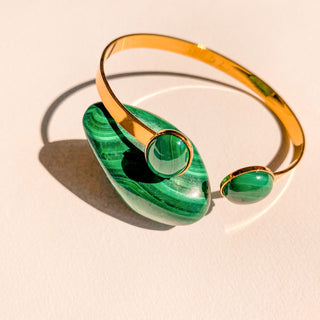 Détail du jonc Theo doré malachite