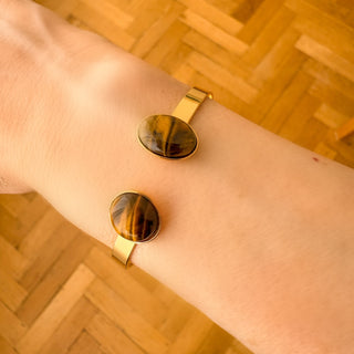 Jonc Théo doré œil de tigre