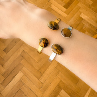 Jonc Théo argenté œil de tigre