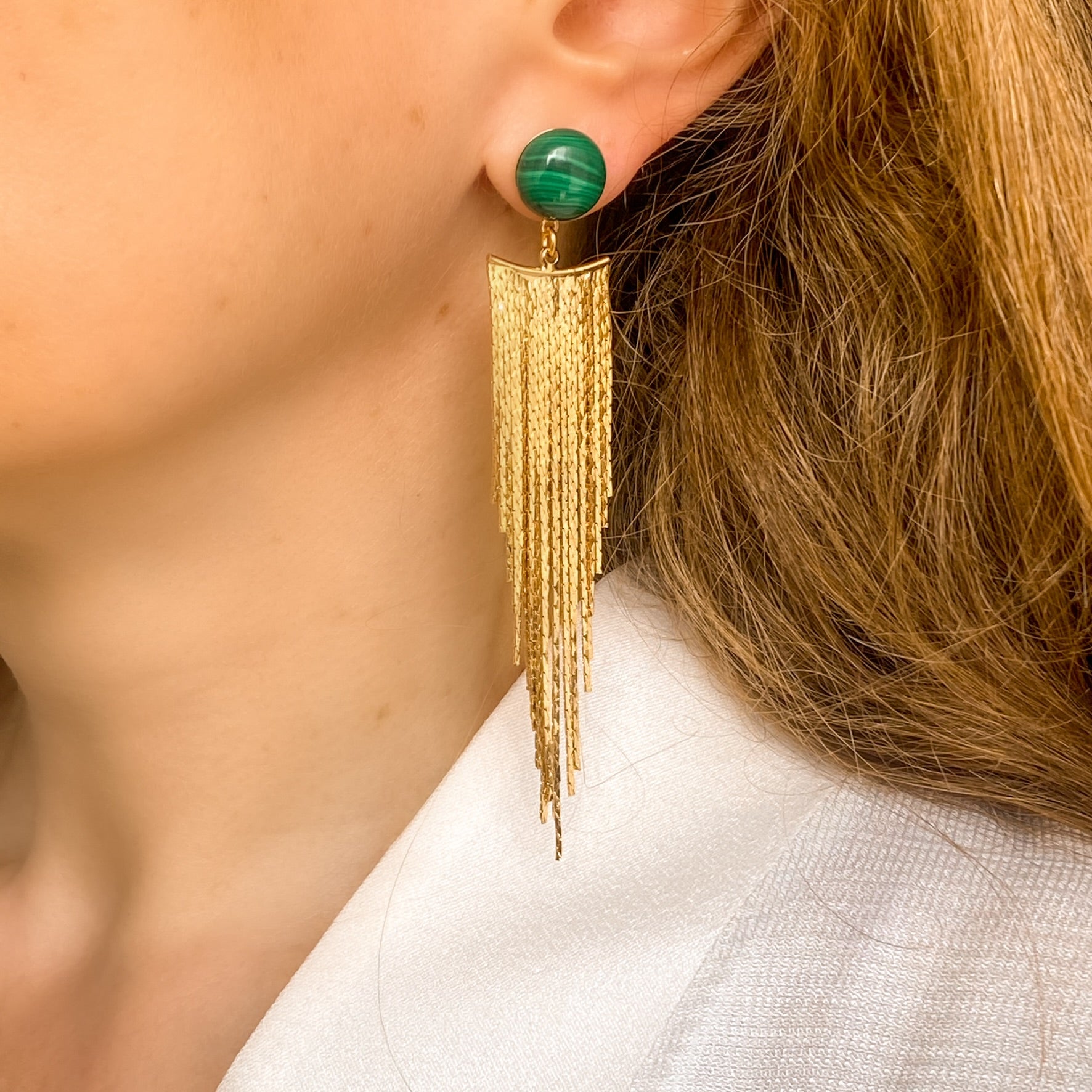 Boucles d'oreilles malachite Niagara