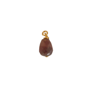 Charm agate parme pour créoles Youm à personnaliser, pierre naturelle montée sur laiton doré à l’or fin 24 carats.
