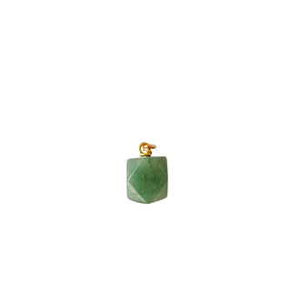 Charm aventurine pour créoles Youm à personnaliser, pierre naturelle montée sur laiton doré à l’or fin 24 carats.
