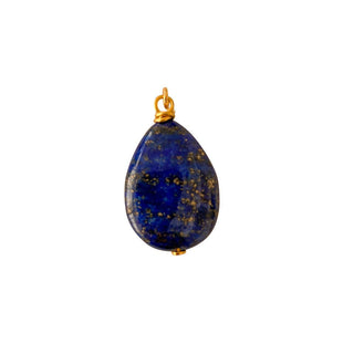 Charm lapis‑lazuli pour créoles Youm à personnaliser, pierre naturelle montée sur laiton doré à l’or fin 24 carats.