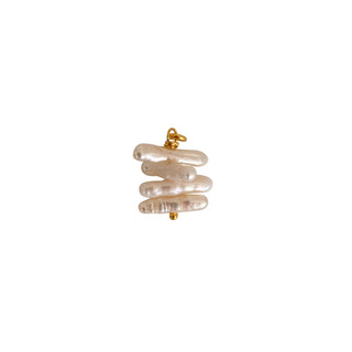 Charm perles chips pour créoles Youm à personnaliser, perles naturelles montées sur laiton doré à l’or fin 24 carats.