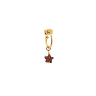 Créole Noé dorée Youm avec charm agate, packshot sur fond blanc.