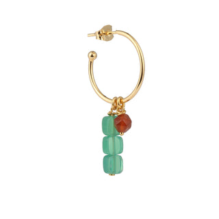Créole charms Fougère Youm dorée à l’or fin 24k, base minimaliste pour ajouter des charms.”