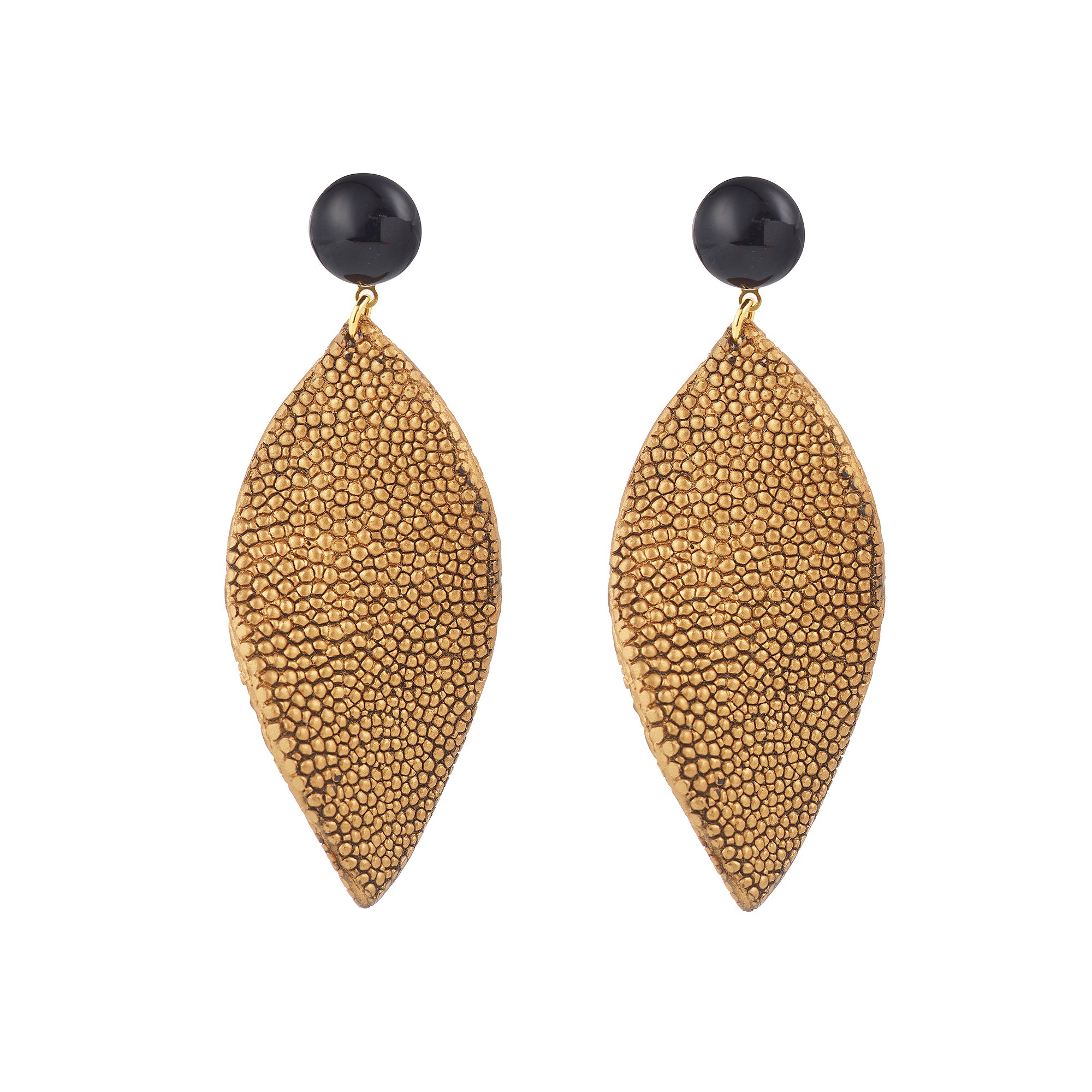 Boucles d'oreilles galuchat Gloria bronze