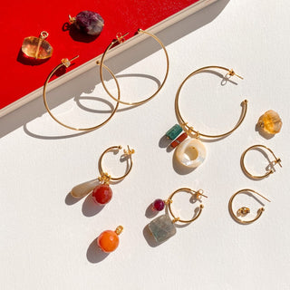 Pampille créole : Agate rouge mini
