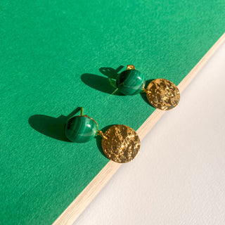 Boucles d'oreilles Doris malachite