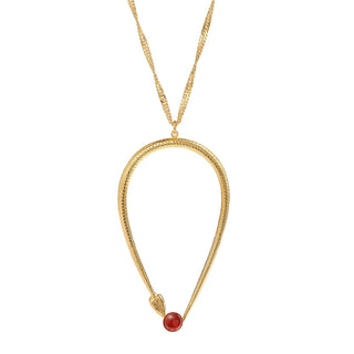 Sautoir serpent Linda cornaline