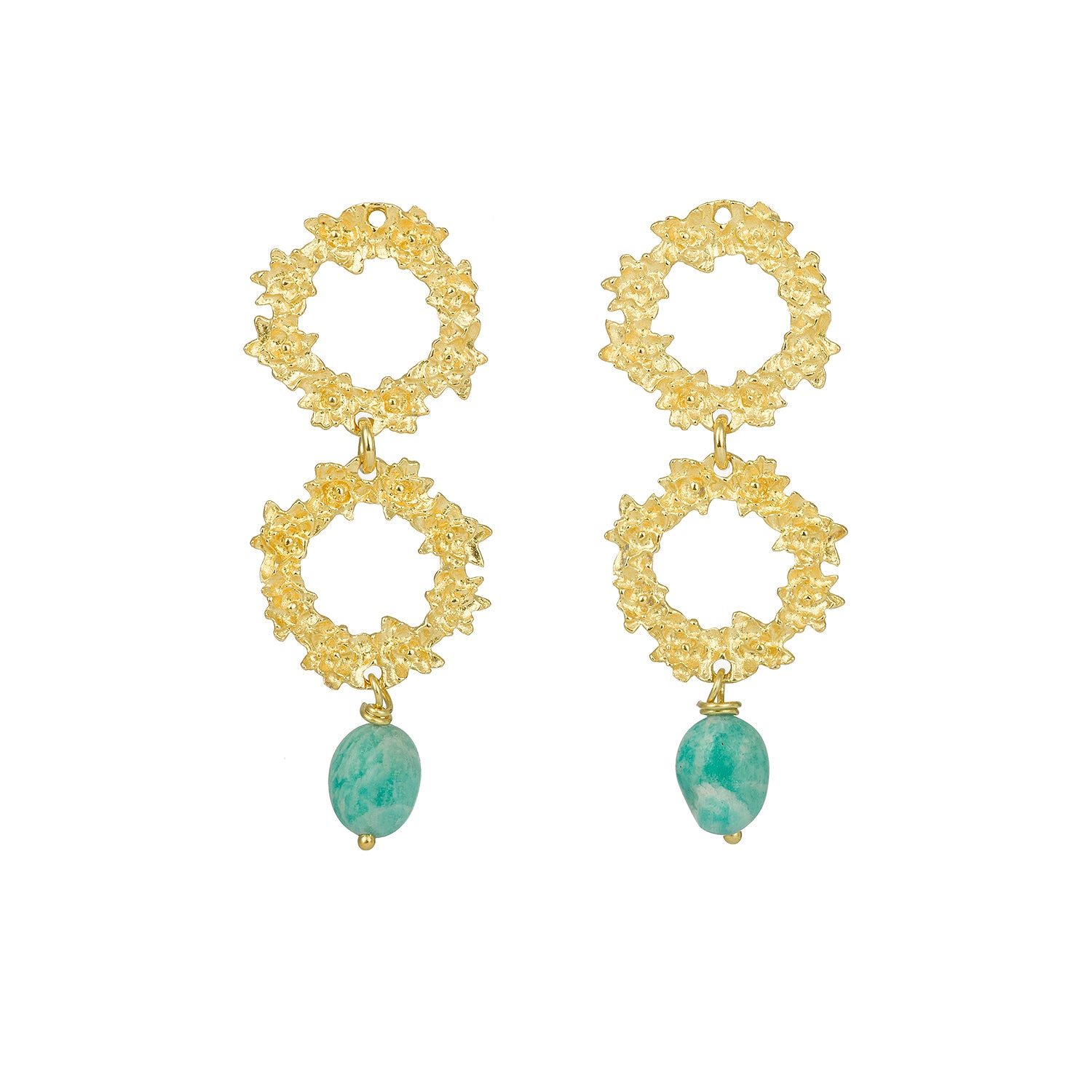 Boucles d'oreilles Marguerite amazonite
