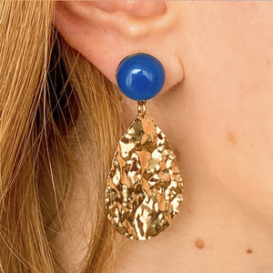 Boucles d'oreilles Marine agate bleue