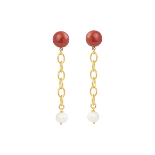 Boucles d'oreilles Lisa cornaline