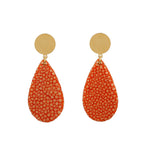 Charger l&#39;image dans la galerie, Boucles d&#39;oreilles galuchat orange Gema
