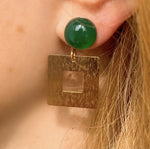 Charger l&#39;image dans la galerie, Boucles d&#39;oreilles Claude agate verte
