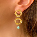 Charger l&#39;image dans la galerie, Boucles d&#39;oreilles Marguerite amazonite
