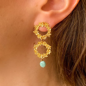 Boucles d'oreilles Marguerite amazonite