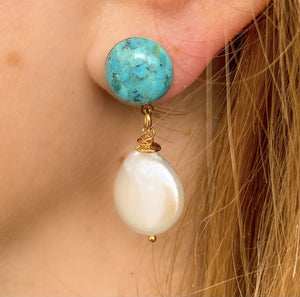 Boucles d'oreilles Pernille turquoise