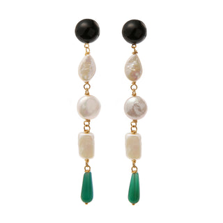 Boucles d'oreilles Zelda agate noire