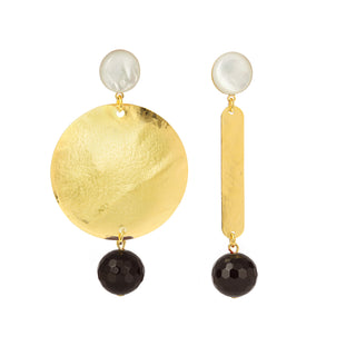 Boucles d'oreilles dépareillées avec pierres naturelles oreilles percées ou clips Youm